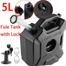 Motorcycle Jerry Can 5L Petrol with Lock - Black Imported