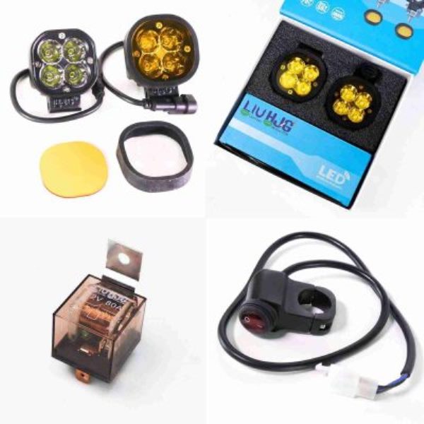 HJG 4 LED 40W fog lamp with Wiring Harness, Switch and Filter HJG