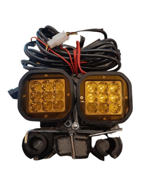 HJG Square 9 LED Fog Light 60W with Wiring Harness and Mounts – Pair HJG