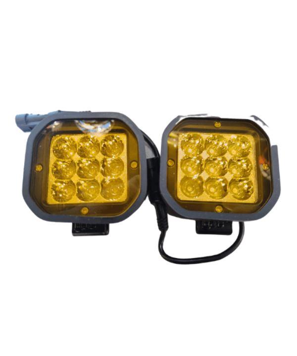 HJG Square 9 LED Fog Light 60W with Wiring Harness and Mounts – Pair HJG