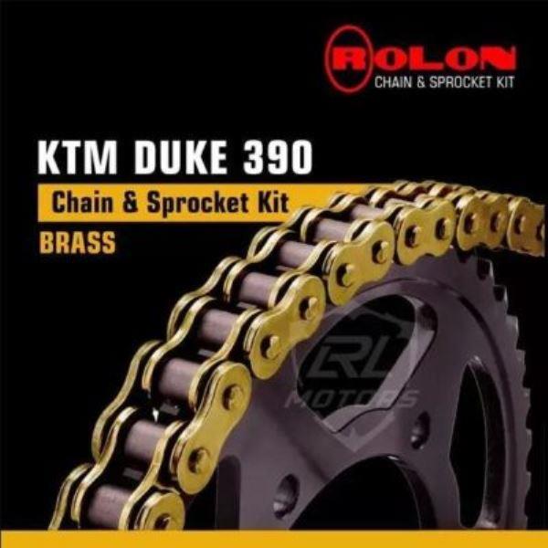 KTM Duke 390 Rolon Brass chain sprocket kit HXRC 268 Rolon Chain Sprockets
