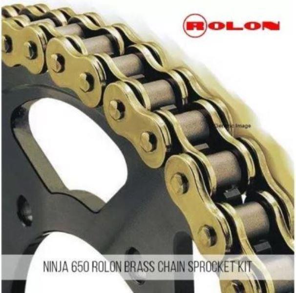 Kawasaki Ninja 650R Rolon Brass Chain Sprocket Kit Rolon Chain Sprockets