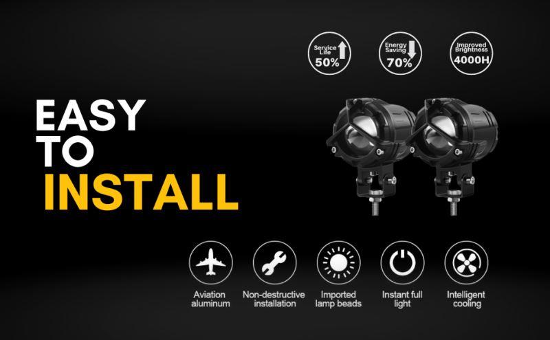 LGP Dk 350 Mercedes Ultra Wide Driving Fog Lights White/yellow With Wiring Harness And Wireless Button Switch 60w-LGP11350 LGP