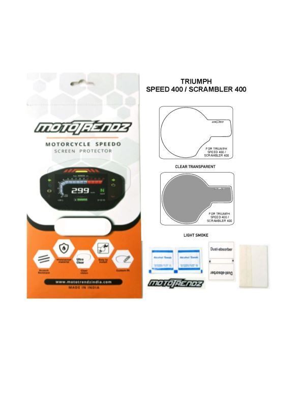 Mototrendz-Motorcycle Speedo Screen Protector For Triumph Speed 400/Scrambler 400 Mototrendz