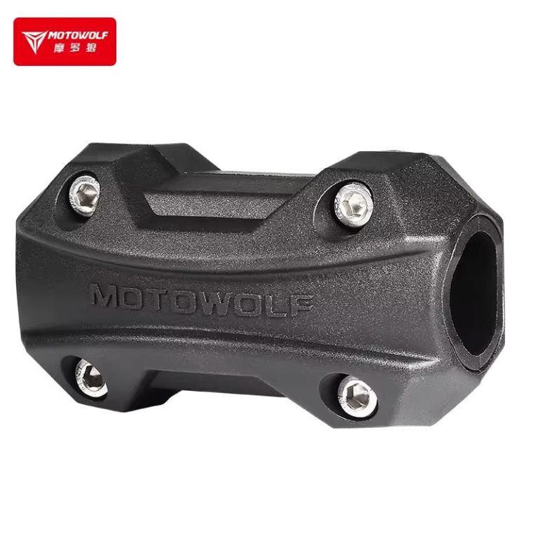 Motowolf Motorcycle Engine Guard Protection Bumper Block Modified 25mm Crash Bar (Black) (MDL 3703) Motowolf