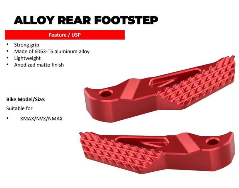 RCB-Alloy Rear Footstep For Yamaha Aerox 155 01FS011 (Red) RCB