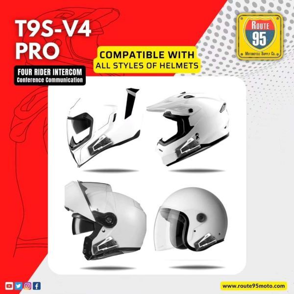 Route95-T9S V4 Pro Bluetooth Intercom Route95