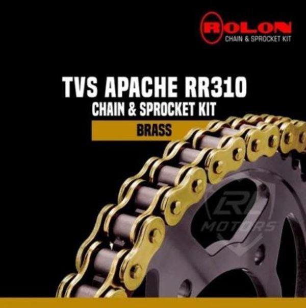 TVS Apache RR 310 Rolon Brass chain sprocket kit NXRC 320 Rolon Chain Sprockets