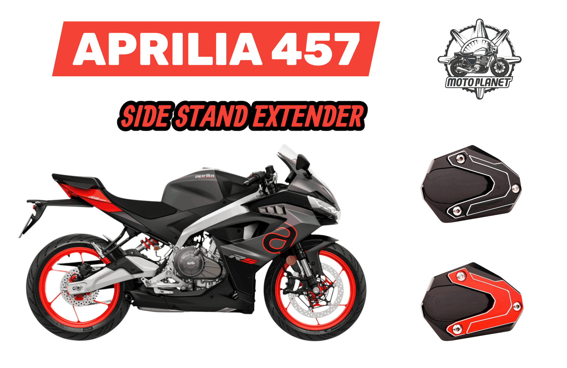 Aprilia RS457 Side Stand Extender (Red) Imported