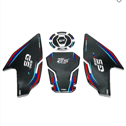 BMW 310GS 5D Carbon Fibre Tank Pad, Fuel Pad &amp; Gas Cap Set Imported