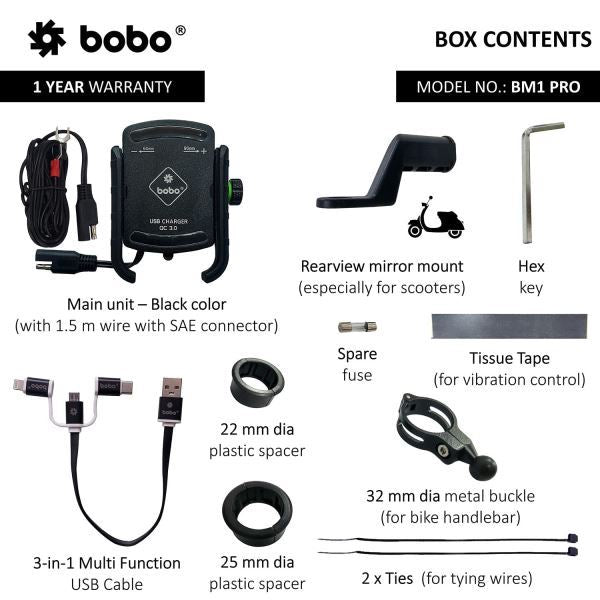 BOBO-BM1 PRO Jaw-Grip Mobile Holder (Orange)-BB-BM-001-011005 BOBO GEARS