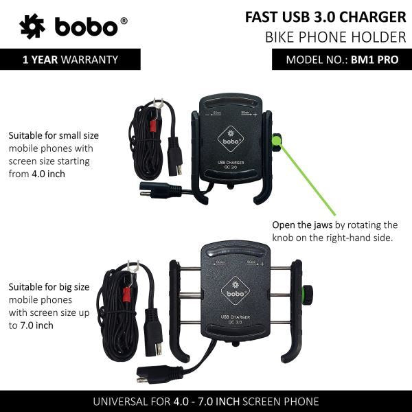 BOBO-BM1 PRO Jaw-Grip Mobile Holder (Orange)-BB-BM-001-011005 BOBO GEARS
