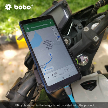 BOBO-BM2 Claw-Grip Aluminium Bike Phone Holder (With 2.5A USB charger) Motorcycle Mobile Mount (Blue)-BB-BM-002-001003 BOBO GEARS