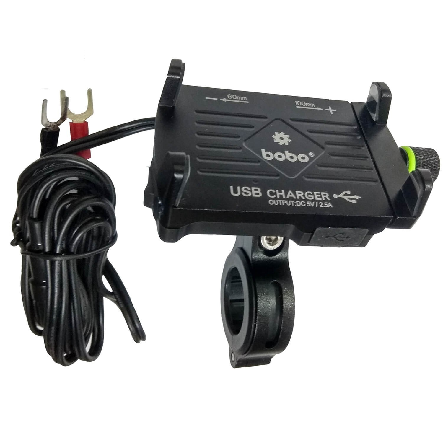 BOBO-BM2 Claw-Grip Aluminium Bike Phone Holder (With 2.5A USB charger) Motorcycle Mobile Mount (Black)-BB-BM-002-001001 BOBO GEARS