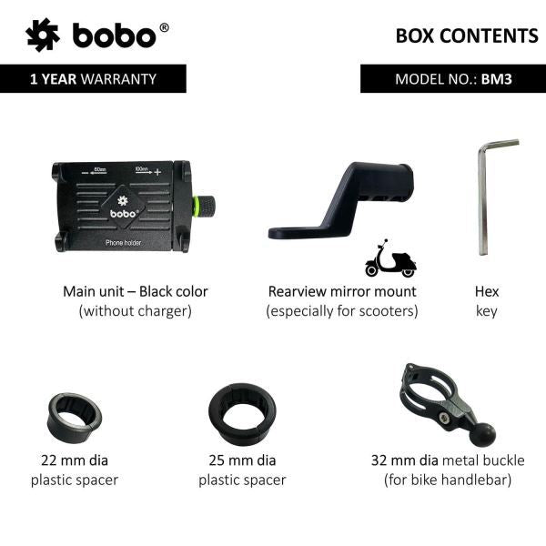 BOBO-BM3 Claw-Grip Aluminum Bike / Cycle Phone Holder Motorcycle Mobile Mount (Blue)-BB-BM-003-001003 BOBO GEARS