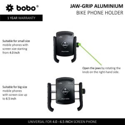 BOBO-BM4 Jaw-Grip Bike / Cycle Phone Holder Motorcycle Mobile Mount-BB-BM-004-001001 BOBO GEARS