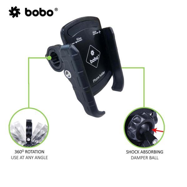 BOBO-BM4 Jaw-Grip Bike / Cycle Phone Holder Motorcycle Mobile Mount (Silver)-BB-BM-004-001004 BOBO GEARS