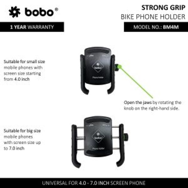 BOBO-BM4M Jaw-Grip Bike / Cycle Phone Holder Motorcycle Mobile Mount-BB-BM-004-102001 BOBO GEARS