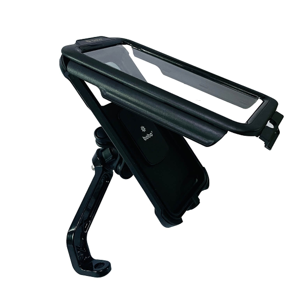 BOBO BM10M Pro Plus Fully Waterproof Bike / Cycle Phone Holder With Pro Plus Vibration Damper Motorcycle Mobile Mount Long Rearview Mirror Attachment-BB-BM-010-122001 BOBO GEARS