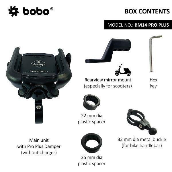 BOBO BM14 PRO PLUS Quick Release with PRO PLUS Vibration Damper Enhanced BM4 PRO PLUS Bike / Cycle Phone Holder Motorcycle Mobile Mount-BB-BM-014-021001 BOBO GEARS
