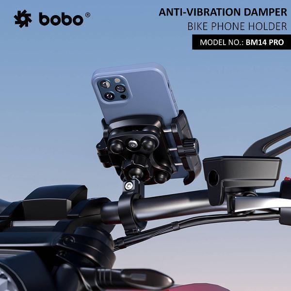 BOBO BM14 PRO X Quick Release Motorcycle Mobile Mount with Enhanced BM4 PRO Vibration Controller BOBO GEARS