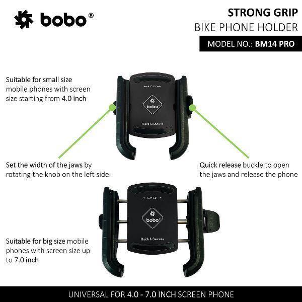 BOBO BM14 PRO X Quick Release Motorcycle Mobile Mount with Enhanced BM4 PRO Vibration Controller BOBO GEARS