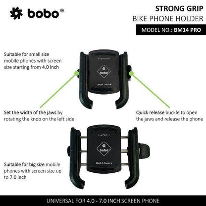 BOBO BM14 PRO X Quick Release Motorcycle Mobile Mount with Enhanced BM4 PRO Vibration Controller BOBO GEARS