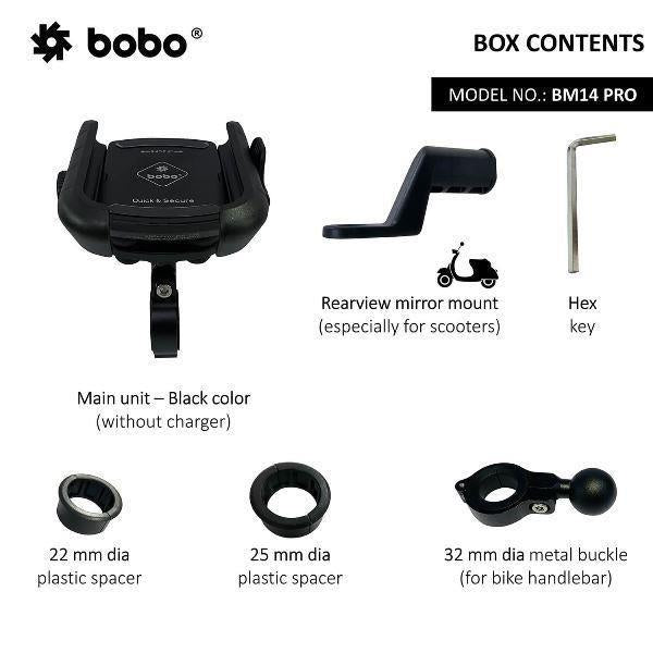 BOBO BM14 PRO X Quick Release Motorcycle Mobile Mount with Enhanced BM4 PRO Vibration Controller BOBO GEARS