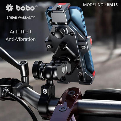 BOBO BM15 Anti-Vibration Metallic Heavy Duty Bike / Cycle Phone Holder Motorcycle Mobile Mount-BB-BM-015-001001 BOBO GEARS