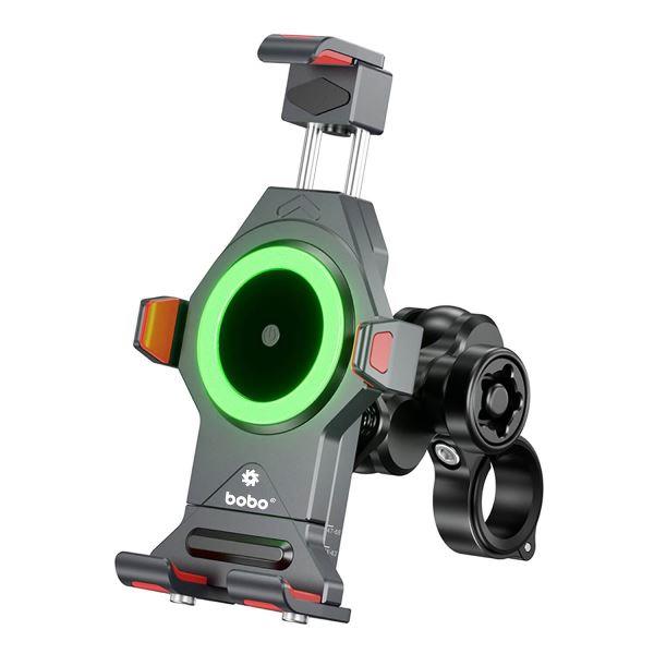 BOBO BM16 Anti-Vibration Metallic Bike Phone Holder (with Fast 15W Wireless Charger) Motorcycle Mobile Mount-BB-BM-016-001001 BOBO GEARS