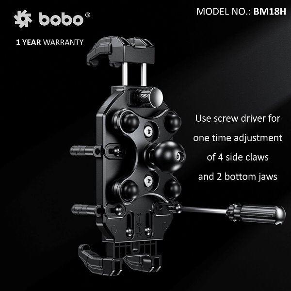 BOBO BM18H PRO Mirror Anti-Vibration Bike Phone Holder (with Fast 15W Wireless Charger & USB-C Charging Module) Motorcycle Mobile Mount – BB-BM-018-102001 BOBO GEARS