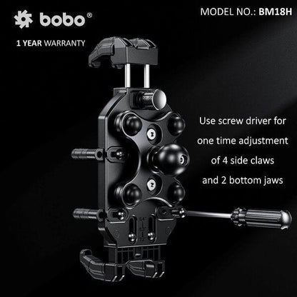 BOBO BM18H PRO Mirror Anti-Vibration Bike Phone Holder (with Fast 15W Wireless Charger & USB-C Charging Module) Motorcycle Mobile Mount – BB-BM-018-102001 BOBO GEARS