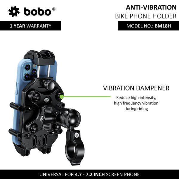 BOBO BM18H PRO Mirror Anti-Vibration Bike Phone Holder (with Fast 15W Wireless Charger & USB-C Charging Module) Motorcycle Mobile Mount – BB-BM-018-102001 BOBO GEARS