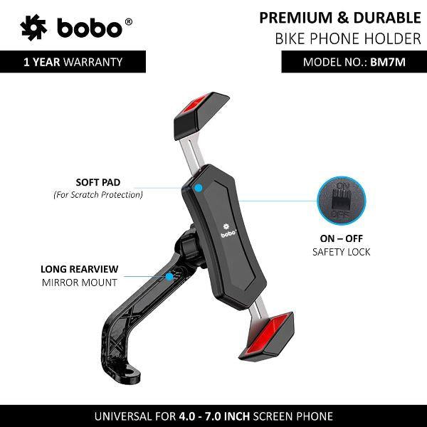 BOBO BM7 Diagonal-Grip Bike / Cycle Phone Holder Motorcycle Mobile Mount-BB-BM-007-102001 BOBO GEARS