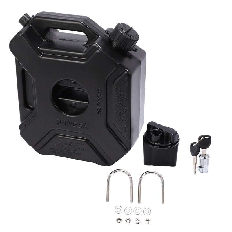 Motorcycle Jerry Can 5L Petrol with Lock - Black Imported