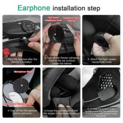EJEAS Q8 Motorcycle Mesh Intercom 6 Riders Group Talking at The Same Time – EJAS-Q8