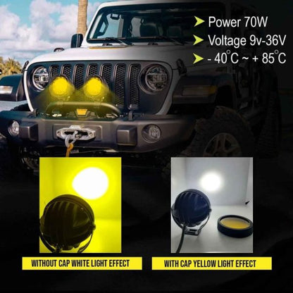 HJG 70W+70W Round Led Light with Wire harness and Lumen Controller HJG