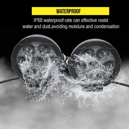 HJG 70 Watts Round Fog Lights with Yellow Cap for Motorcycles, Offroad Vehicles and Cars HJG