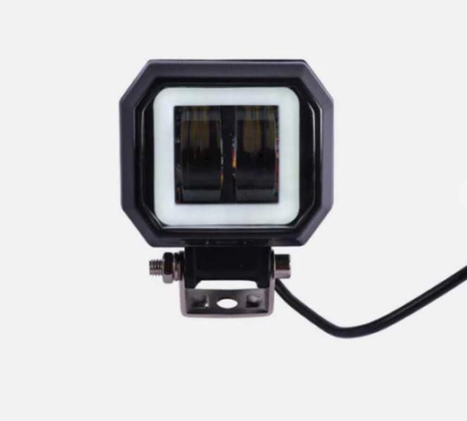 HJG Harley Square Fog Light With White Ring HJG