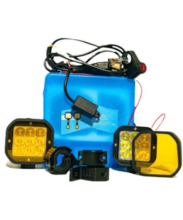 HJG Square 9 LED Fog Light 60W with Wiring Harness and Mounts – Pair HJG