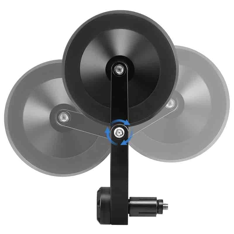Imported Universal CNC Bar-End Mirror Set (Round) | 360 Adjustable | Blue Anti-Glare Lens - (2004-276) Imported