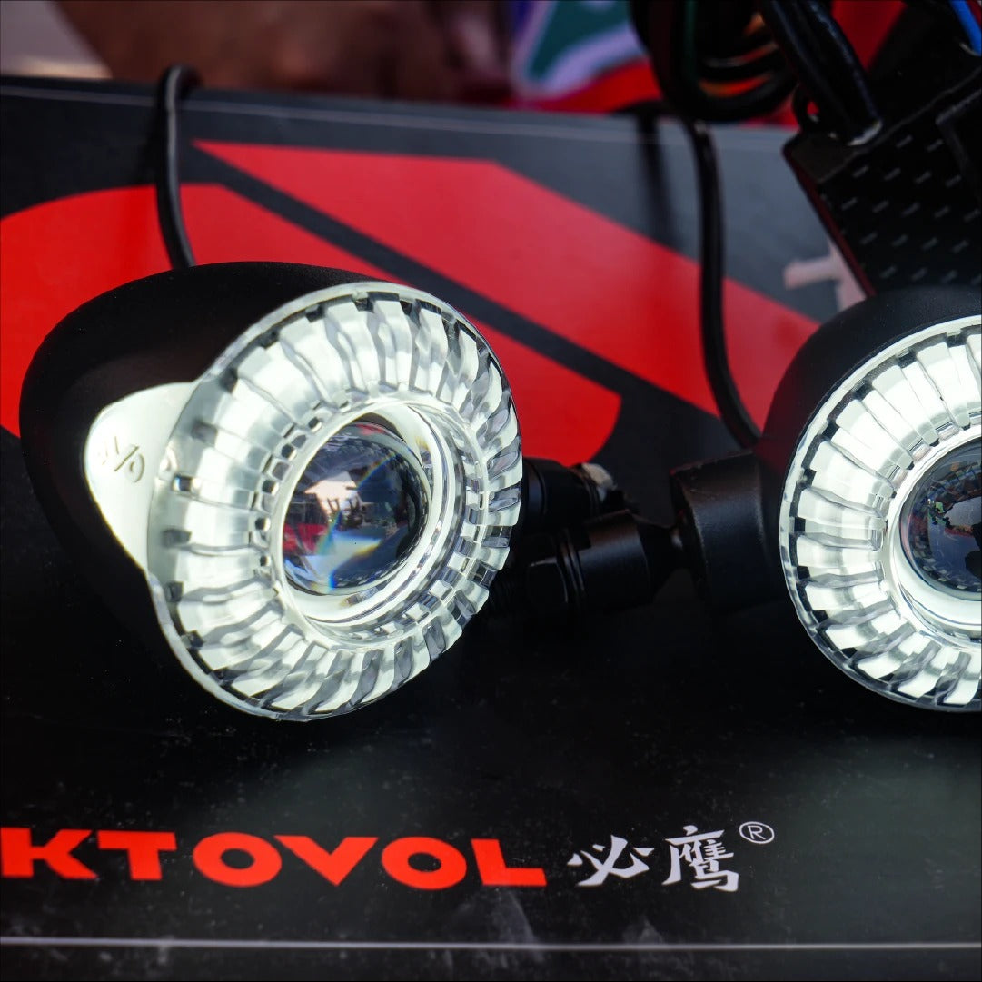 KTOVOL KT-TS02 KT MOTO Auxiliary LED Spotlights Turn Signal Light For Universal Classic Cruiser Motorcycles Imported