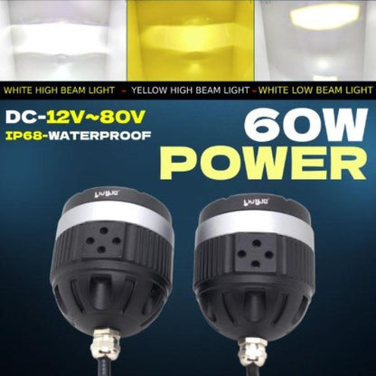 HJG 124 P49 Dual Lens Fog Light – 120W LED (White/Yellow Beams) HJG