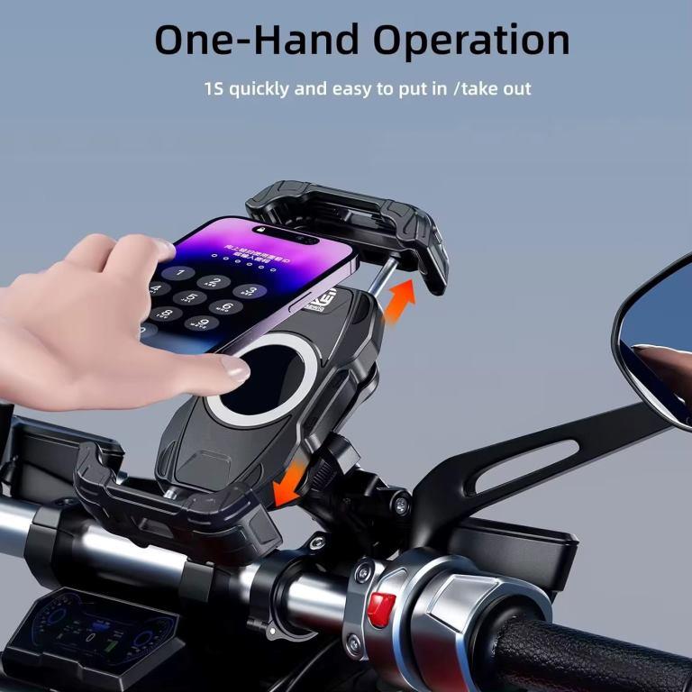 Kewig Anti Vibration Motorcycle Damper Holder Suitable phone size:4.5-7.2inch Fit bar diameter:22mm-32mm (Without Charger) (M28) Kewig