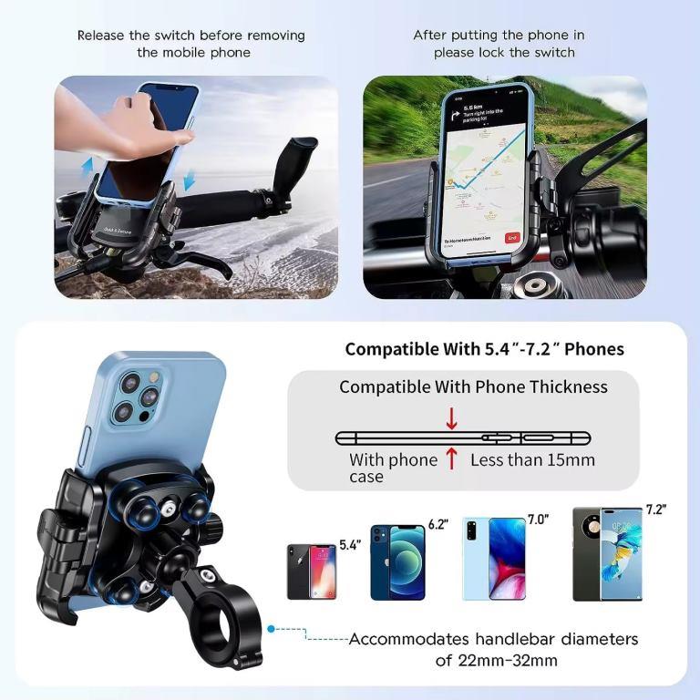 Kewig Anti-vibration Damper Motorcycle Phone Holder (Without Charger) (M8SP-J) Kewig