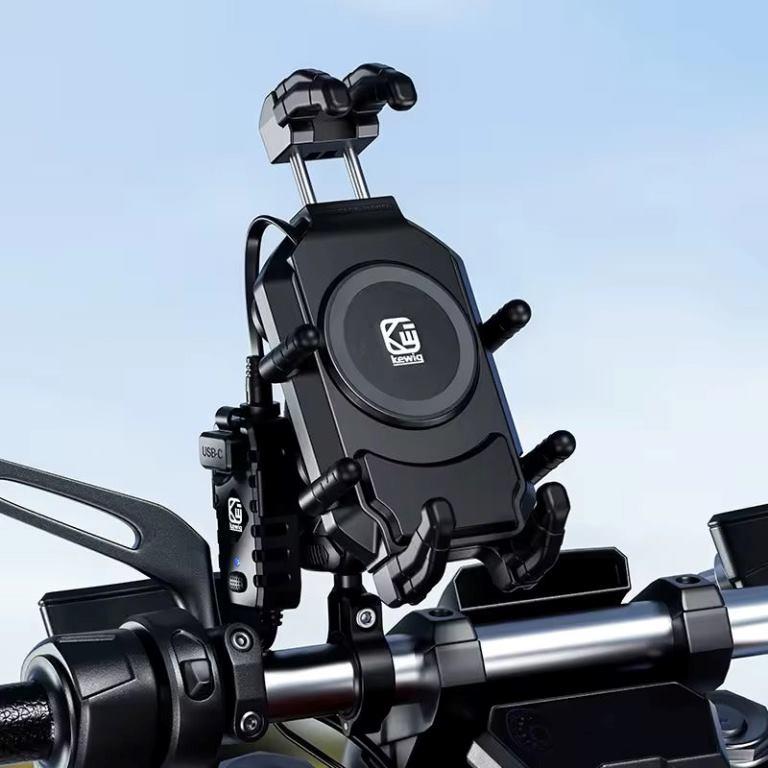 Kewig Motorcycle Accessories Anti-vibration Motorcycle phone holder with Wireless Charger (M26-A1) Kewig