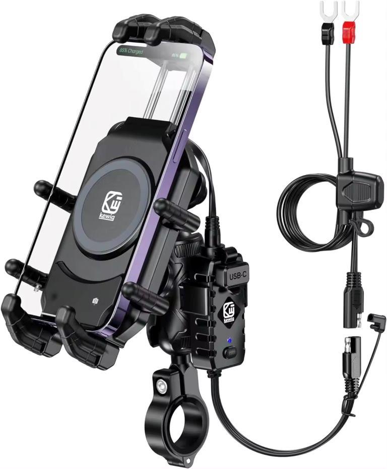 Kewig Motorcycle Accessories Anti-vibration Motorcycle phone holder with Wireless Charger (M26-A1) Kewig