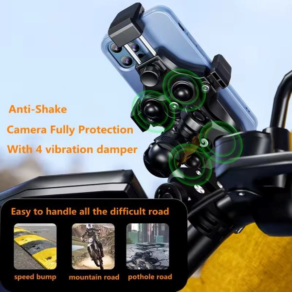 Kewig Motorcycle Mobile phone holder Fit the bar (M25-8)-Black Kewig