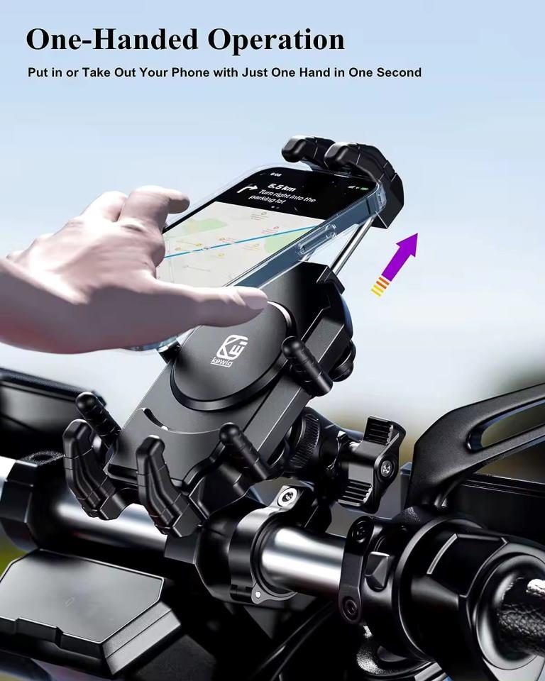 Kewig Motorcycle Phone Holder with Anti-Vibration Damper Safe Lock (M26-C1) Kewig