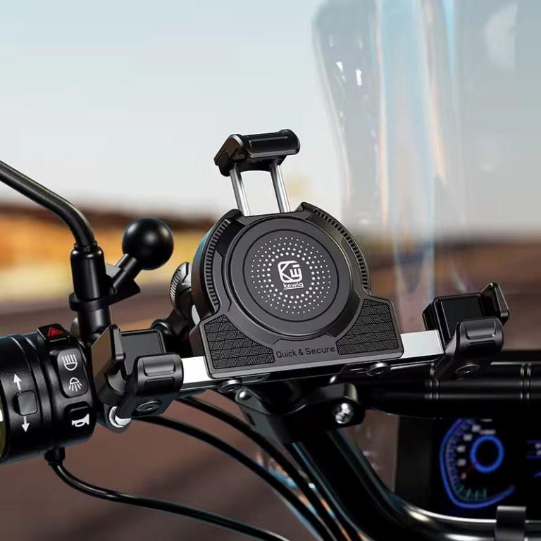Kewig Motorcycle phone holder Waterproof Anti vibration Damper + safe lock (Without Charger) (M27-C1) Kewig